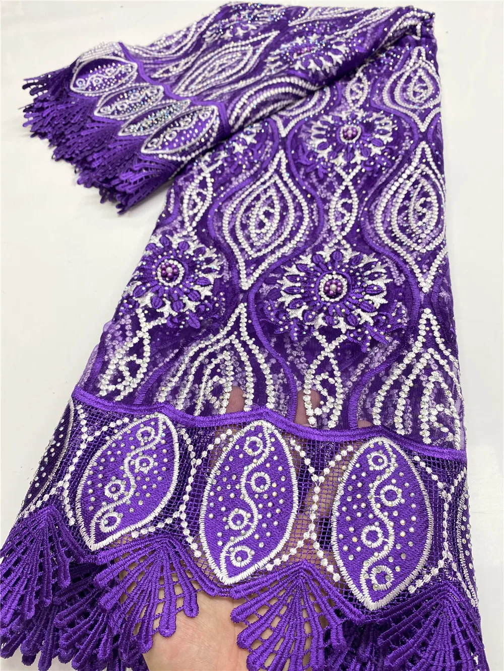 Африканская Тюлевая кружевная ткань с вышивкой камнями французская сетчатая 2020