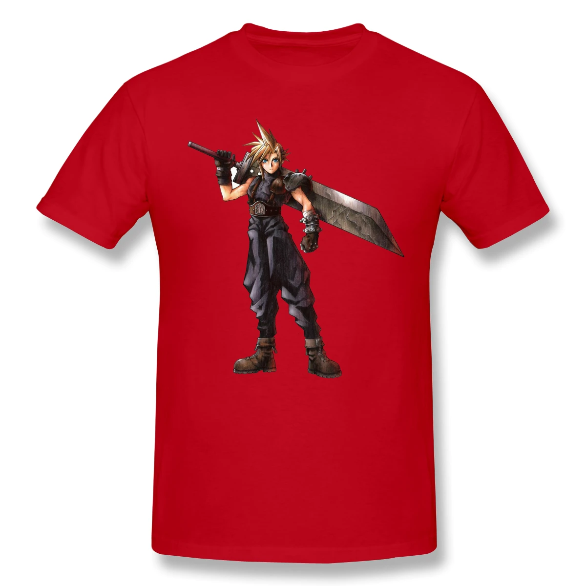 

Men Final Fantasy Role playing video game series Black T-Shirt Final Fantasy VII Cloud Pure Cotton Tees Harajuku TShirt