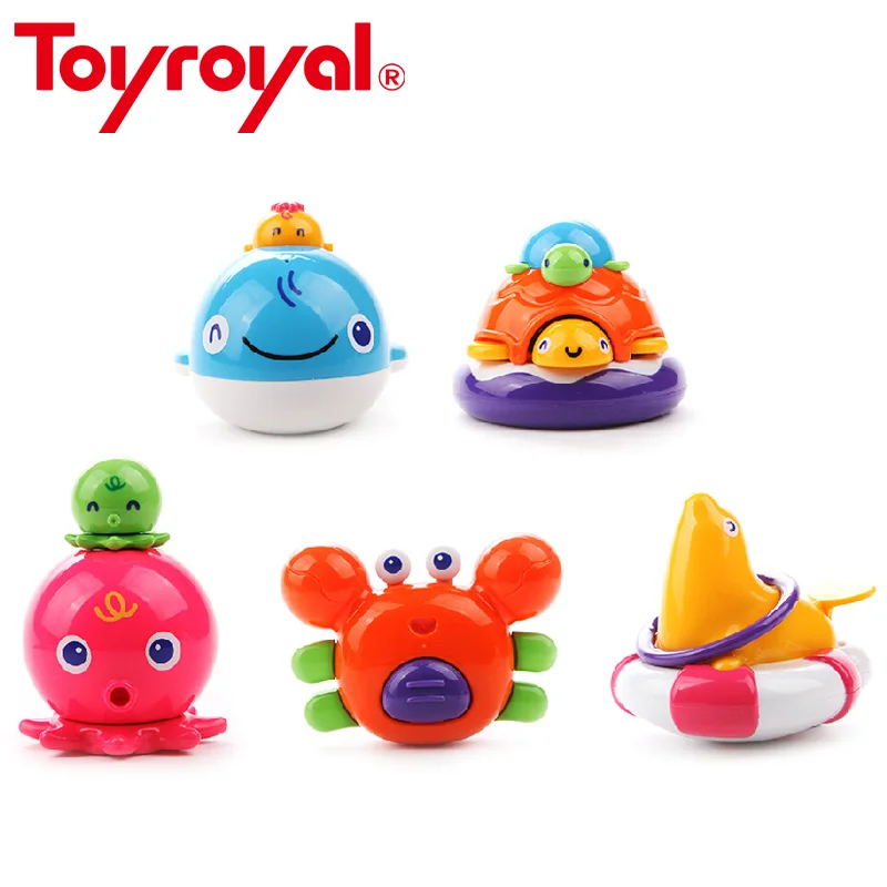 Toyroyal пресс и сквирт Игрушки для ванны летние игры океан печать с животными для детей Бассейн время спрей инструмент КИТ черепаха Краб печать