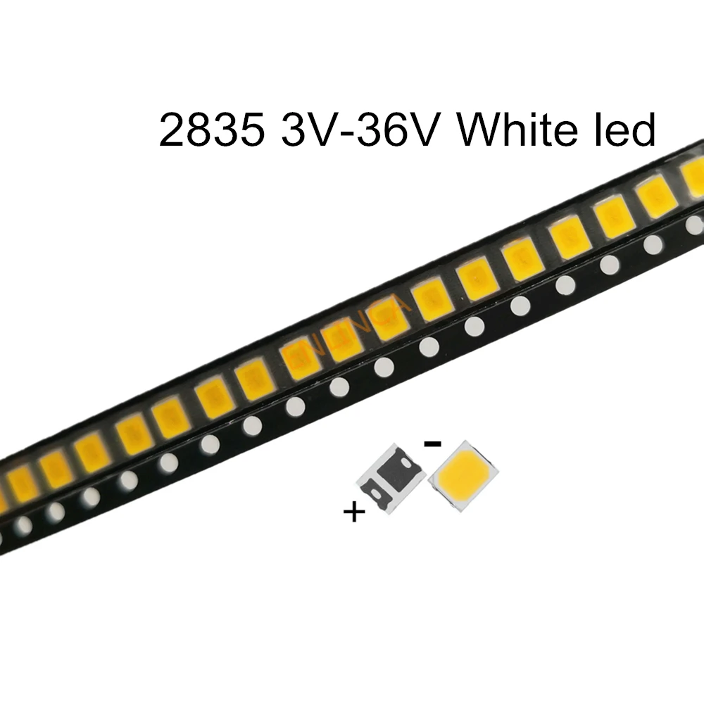 100 шт. SMD СВЕТОДИОДНЫЙ 2835 белый Чип 0 5 Вт 3 в 6 9 18 60-70 лм сверхъяркий SMT поверхностное