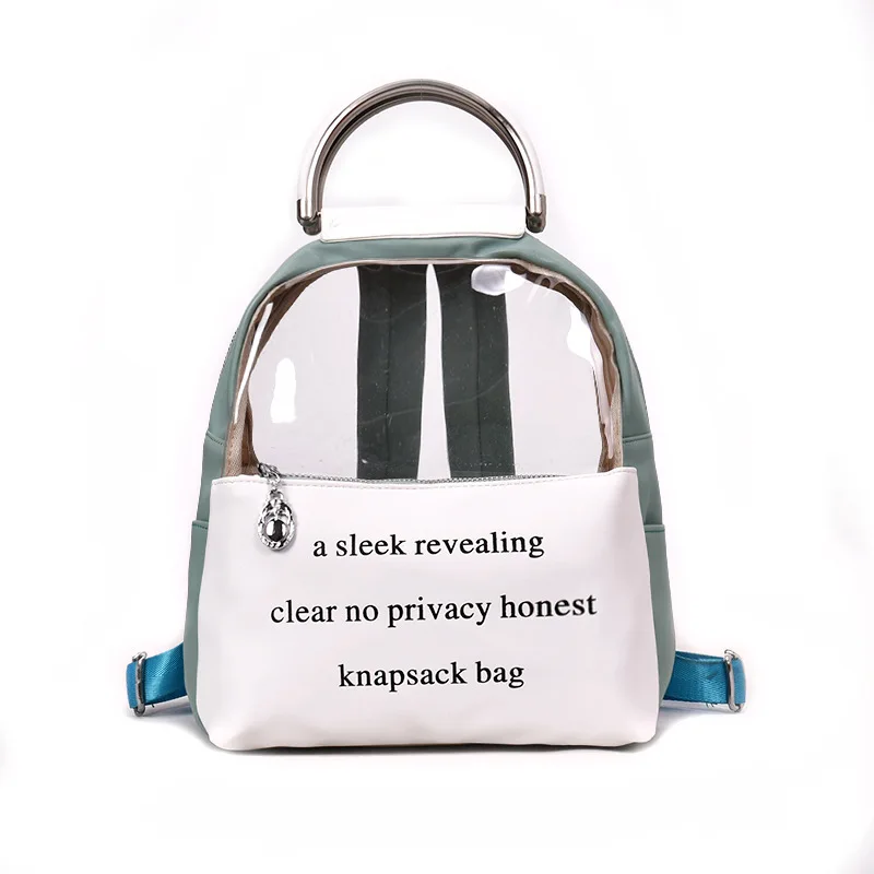 

Campus Style Backpack Women's New Chic Fashion Transparent Student Bag All Match Travel Backpack