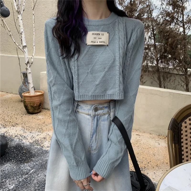 

Свитер женский осенний трикотажный, теплый, однотонный