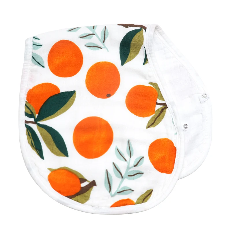 oranges Муслин 6 слоев детское Burpy Bib Детский принт с животными Детские нагрудники банданы Bebe свободное Слюнявчики аксессуар для младенцев Детские вещи - Цвет: oranges