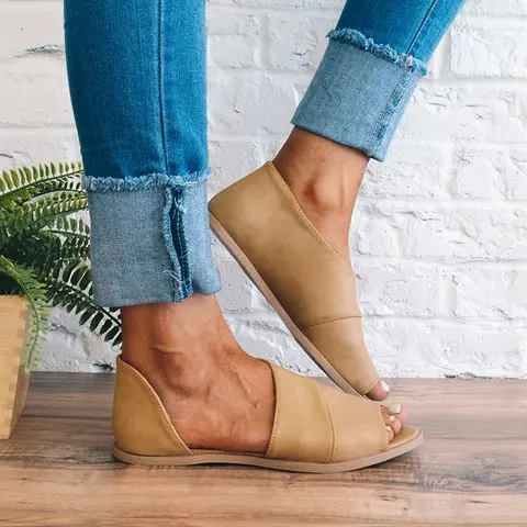 

Fashion women's shoes flat sandals summer women's sandals comfortable soles ladies fish mouth sandals women correction shoes wom
