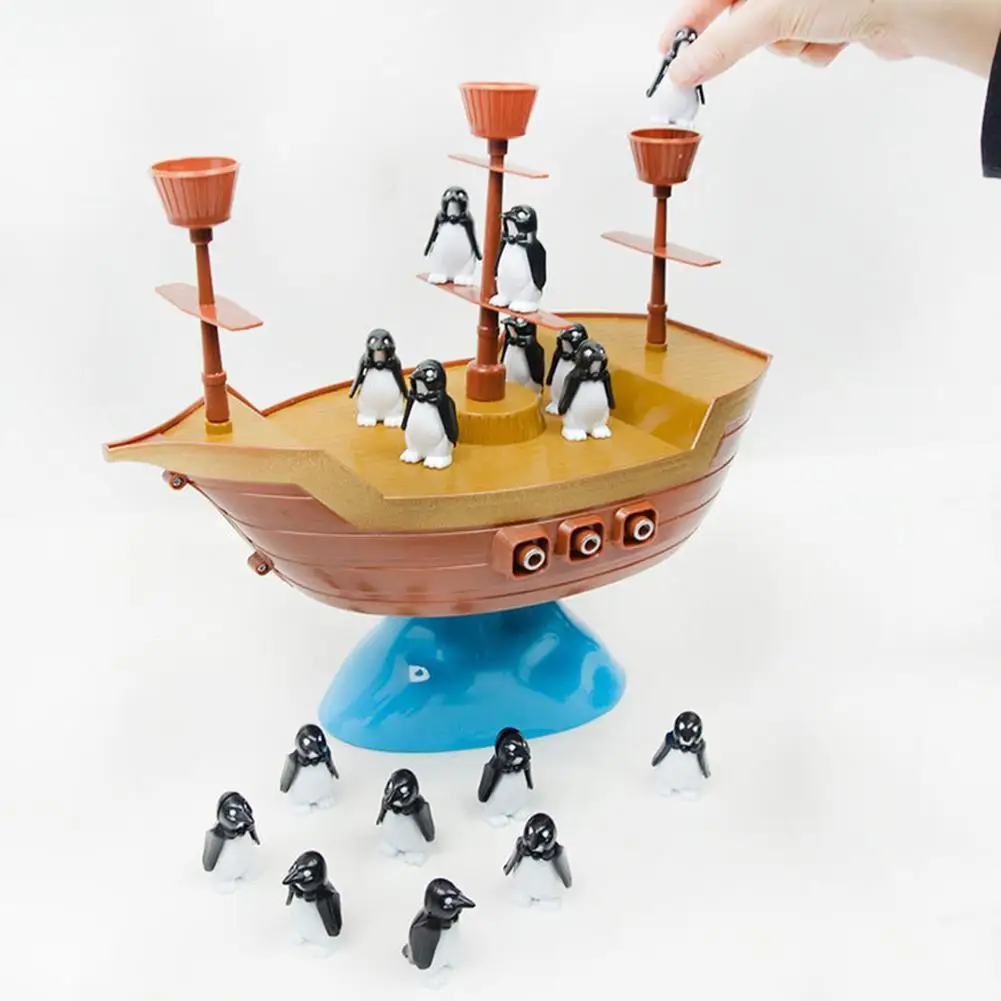 

Kids Balancing Board Game Toy Funny Pirate Boat Penguin Balancing Board Game Desktop Interactive Educational Toy Kids Toy