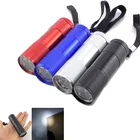 Мини 9 светодиодный фонарик карманный портативный фонарик ламсветильник для батареек AAA белый светодиод высокой мощности