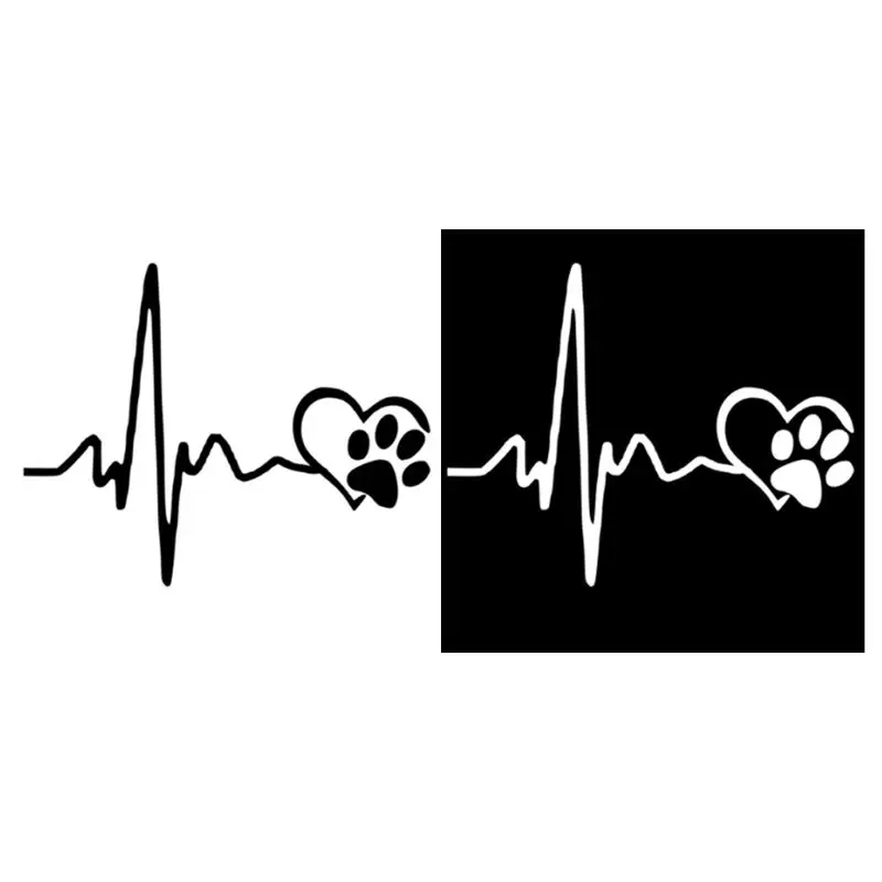 

13CM*10.3CM Heartbeat Love Dog Footprints Funny Vinyl Car Sticker Decal Creative