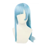 anime jujutsu kaisen miwa kasumi light blue long straight wig cosplay costume heat resistant synthetic hair women wigs