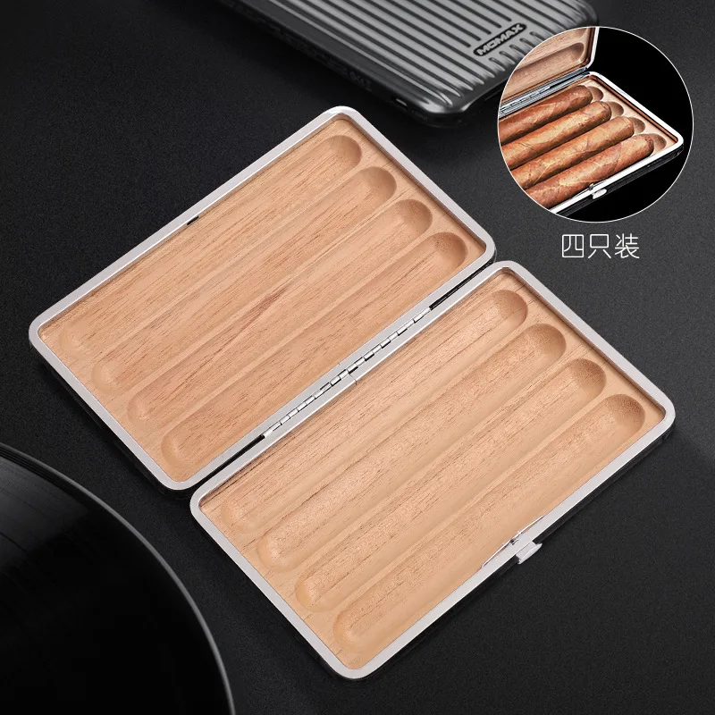 HANNICOOK portable 4 хьюмидор для сигар кожаный кедровый чехол кубинский набор курения