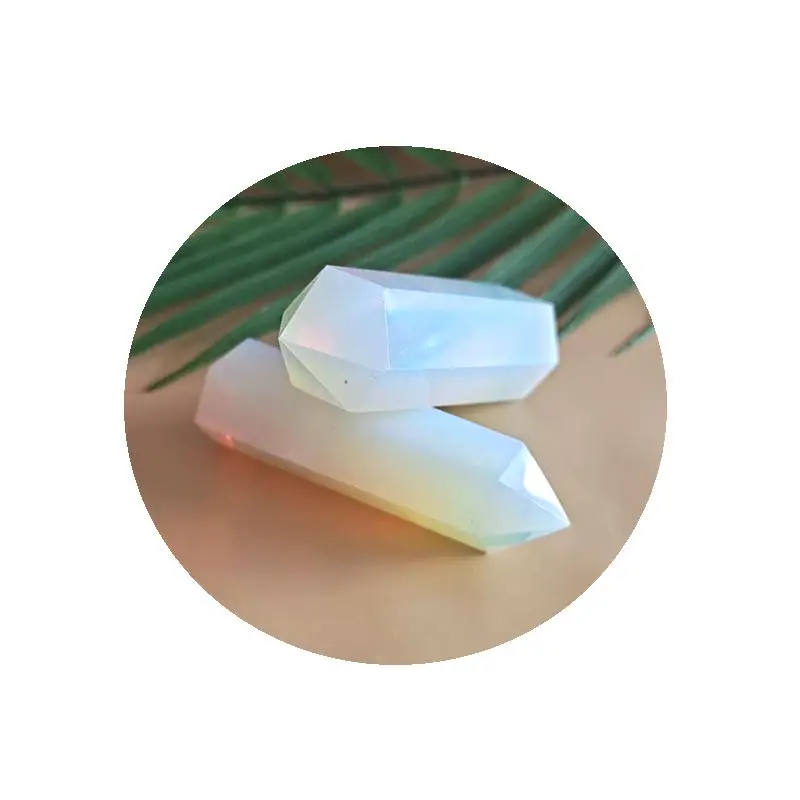 

Красивый натуральный кристалл опал, кварц Точка Исцеление Камень Шестигранная Призма рейки обелиск палочка обработки камня DIY подарок