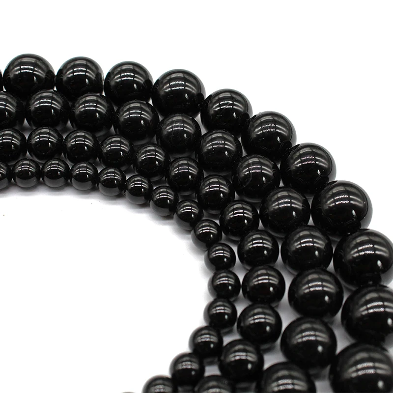 AAAA+ Новые черные ониксы, агаты и халцедоны натурального камня, круглые, свободные, размером 15", на бусы длиной 4, 6, 8, 10, 12, 14 штук для создания ювелирных изделий своими руками.