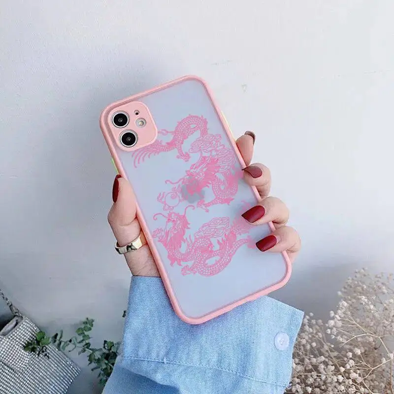 Fashion Dragon Animal Pattern Phone Case For iphone 12 11 Pro Max Mini XS 8 7 Plus X SE 2020 XR Matte Transparent Light Cover |
