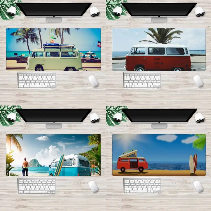 

Combi Van Surf Locking Edge Mouse Pad Game Animation XL Large Gamer Keyboard PC Desk Mat Mousepads