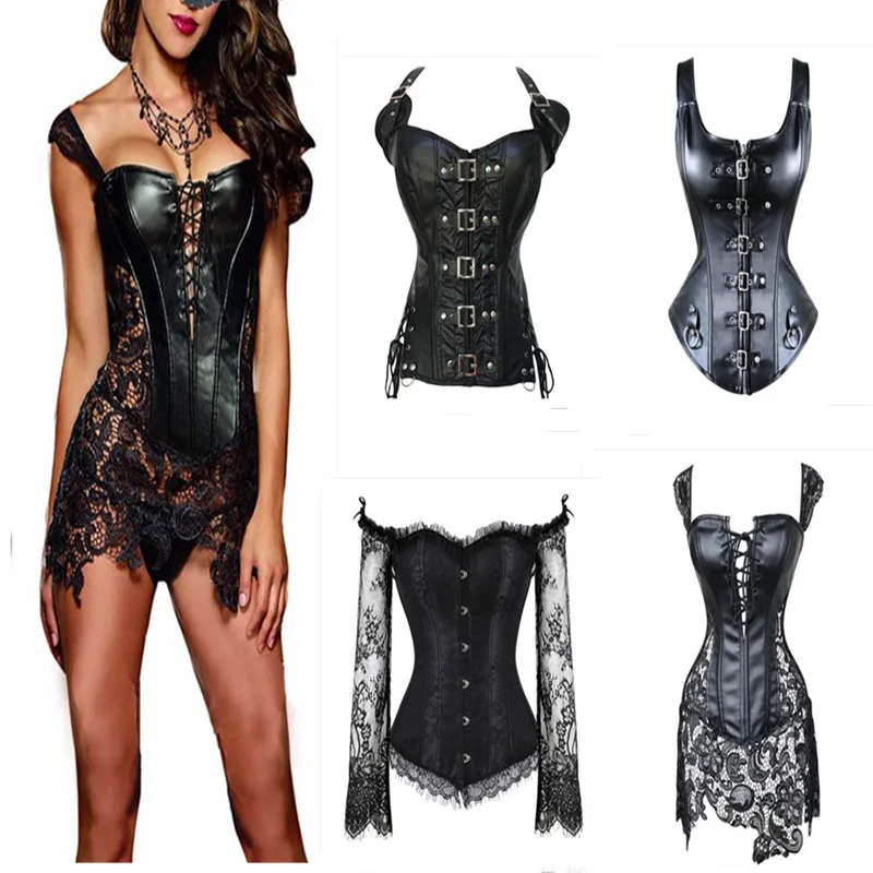 Женское сексуальное нижнее белье размера плюс с g-стринги Черный готический