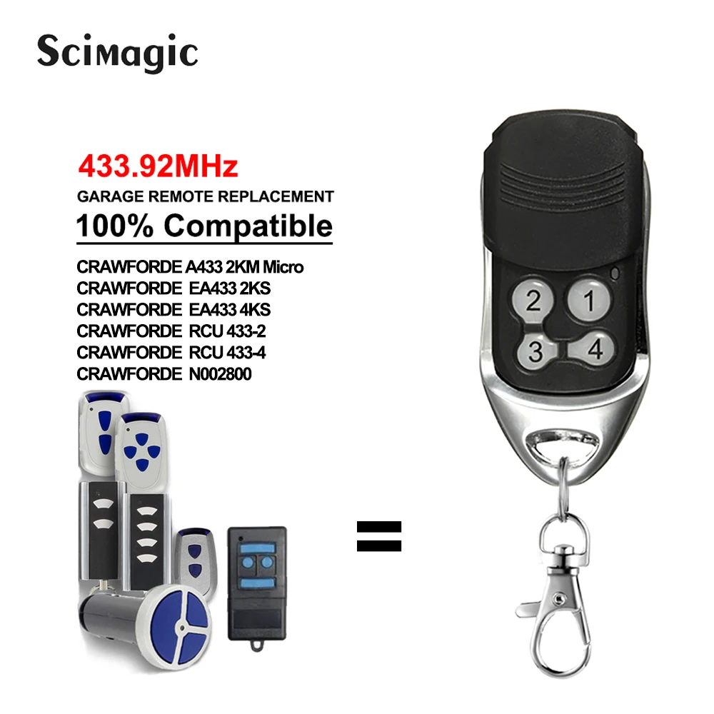 

Normstahl Crawford Remote Control RCU433 EA433 2KS 4KS RCU433-2 RCU433-4 N002800 2KM Micro T433-4 Garage Gate Door 433mhz Newest