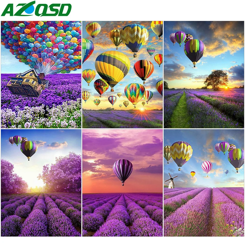AZQSD 5D алмазная Картина Новое поступление воздушный шар Лаванда ручной работы