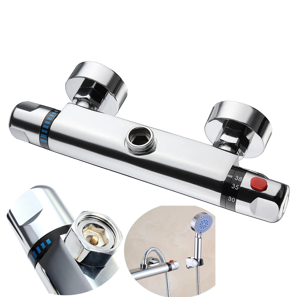 

1 Pcs Bathroom Thermostatic Shower Control Valve Bottom Faucet Wall Mounted Hot and Cold Mixer Tap Brass Bath Mixer Bathtub Tap