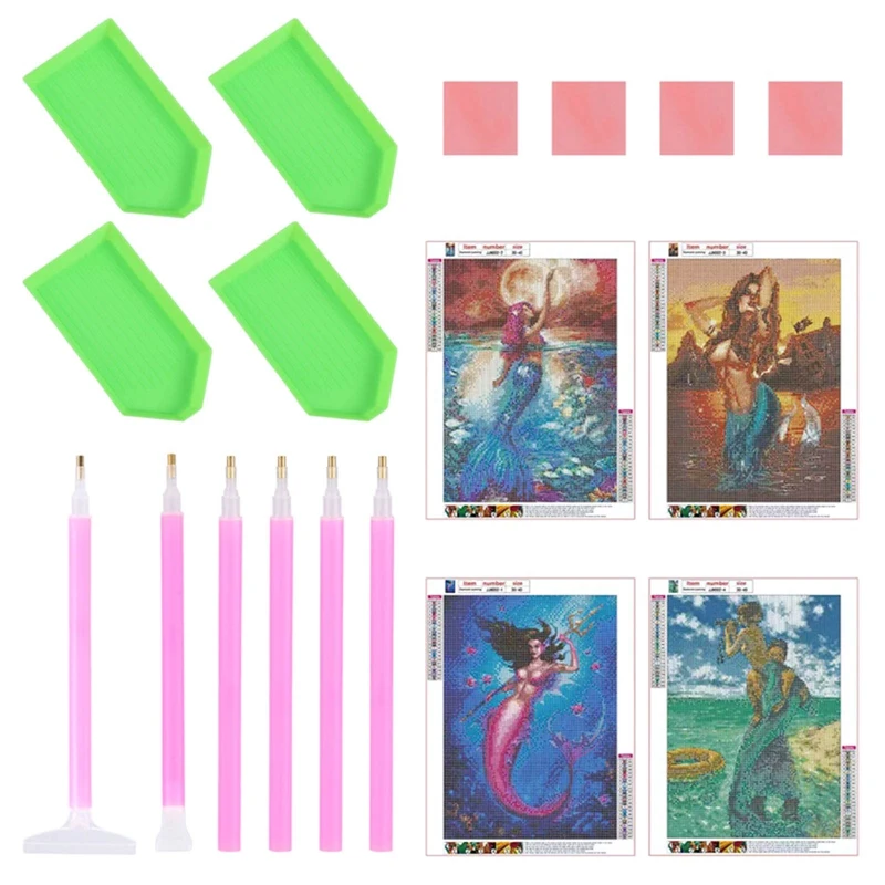 

Full Round Diamond Mosaic Mermaid 5D DIY Diamond Painting Cartoon Picture Of Rhinestone Full Square Drill Home Decoration Gift
