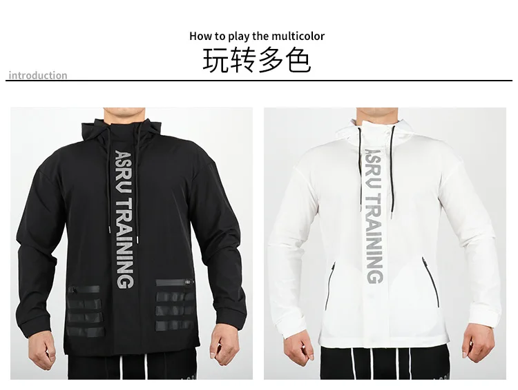 New Spring Autumn Mens Fashion Outerwear Windbreaker Coat Men Sportwear Jackets Hooded Casual Letter Print Men Jacket Coat