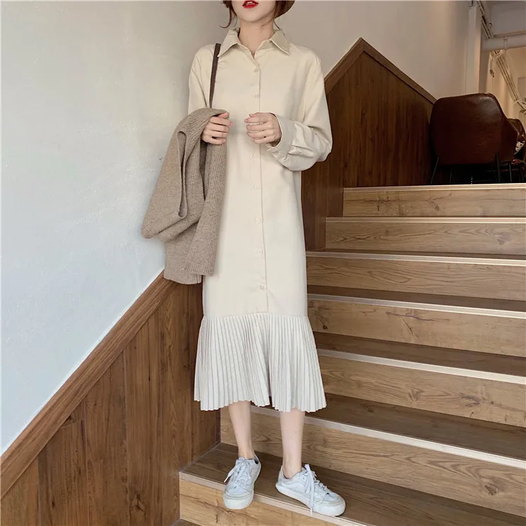 

plus size shirt dresses women casual big shirt dress vestidos mujer women pleated dress