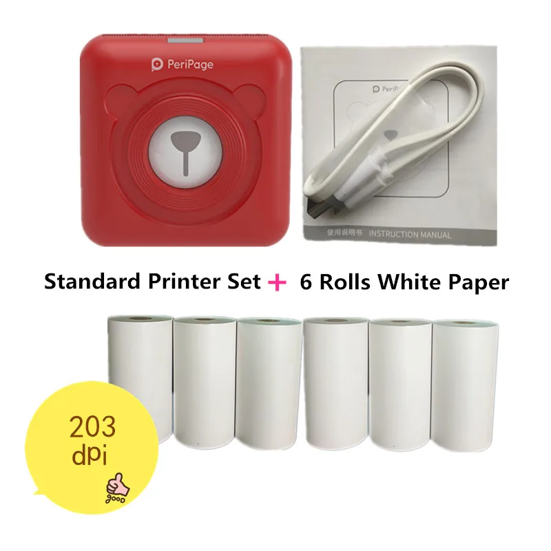 Новое поступление красный A6 PeriPage портативный термальный Bluetooth Карманный