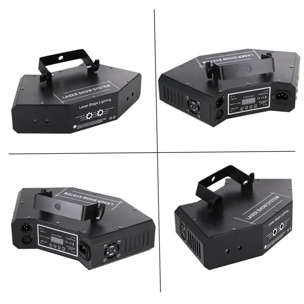 Лазерный проектор с 6 линзами RGB 24 шаблона и точечная матрица световые сети