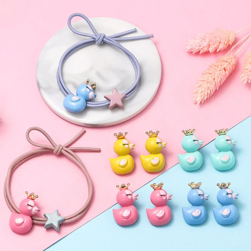 Комплект из 2 предметов Kawaii милые Корона утка с плоской задней кабошон
