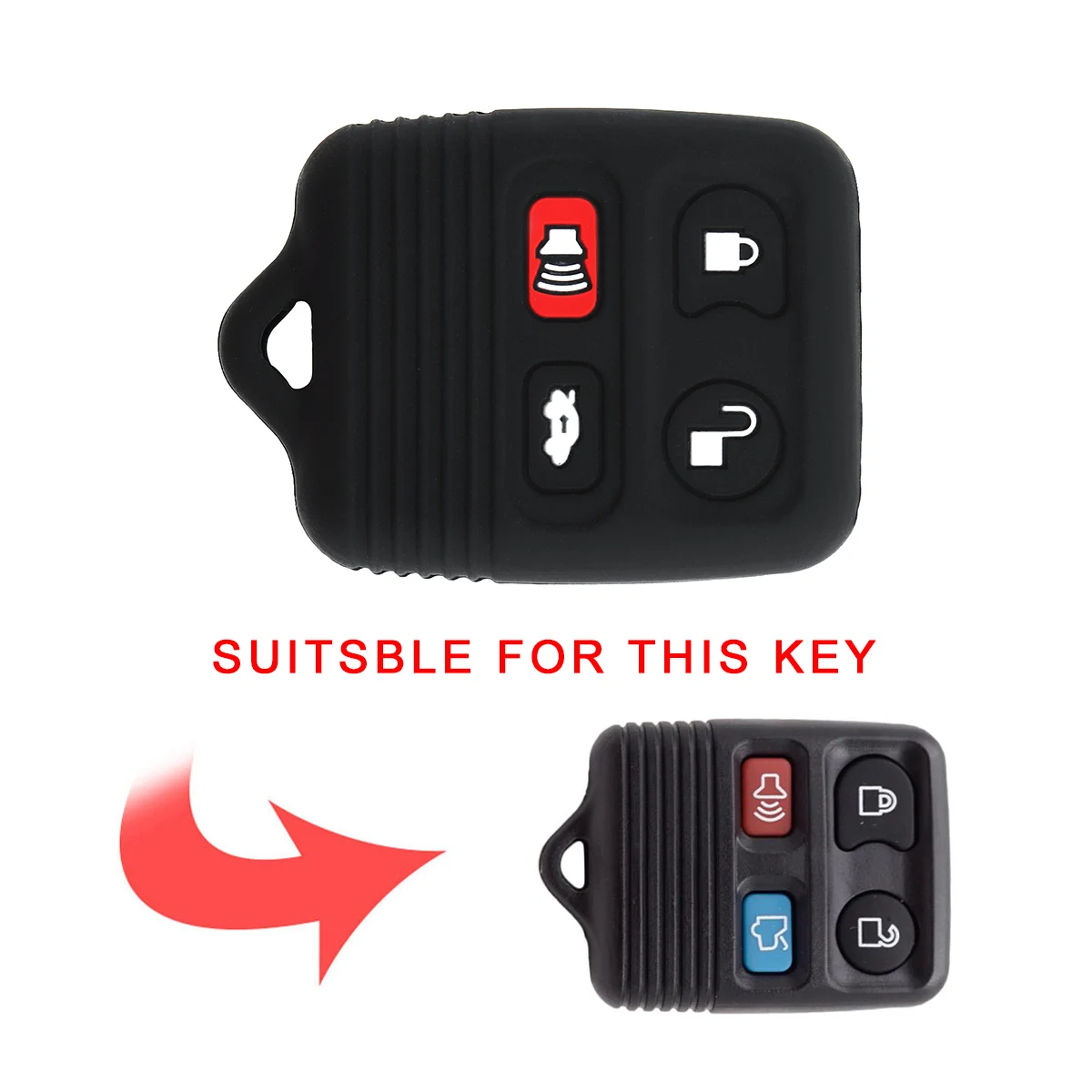 4 кнопки силиконовая прямая пластина Автомобильный ключ чехол защитный