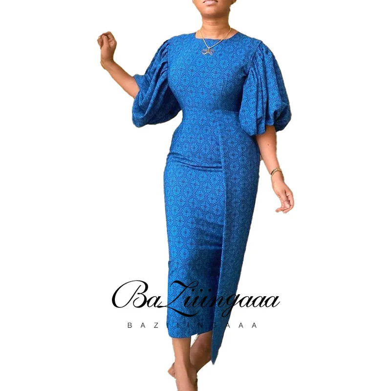 

BAZIIINGAAA Plus Size Evening Dresses Women With Long Sleeve V Neck Polyester Fabric is Stretch Fashion Women Clothes Dresses