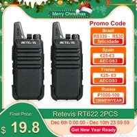 retevis 2 pcs mini walkie talkie pmr 446 portable two way radio ht ptt walkie talkies rt622 portable radio for hunting cafe rt22