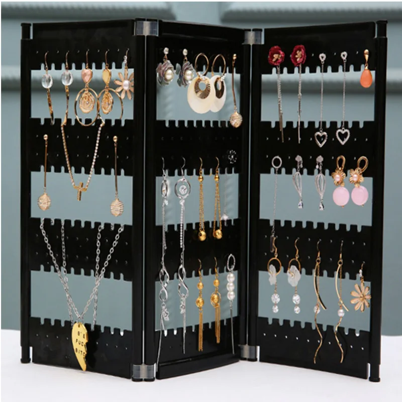 Элегантная плоская пластиковая витрина для сережек и стеллаж хранения ювелирных