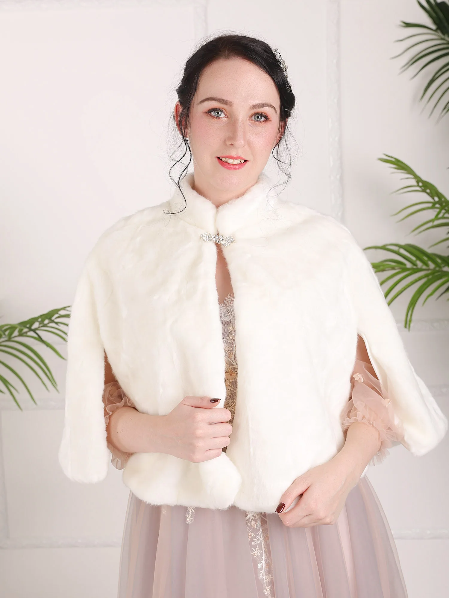 Белая накидка из искусственного меха теплое вечернее платье вечерние накидки