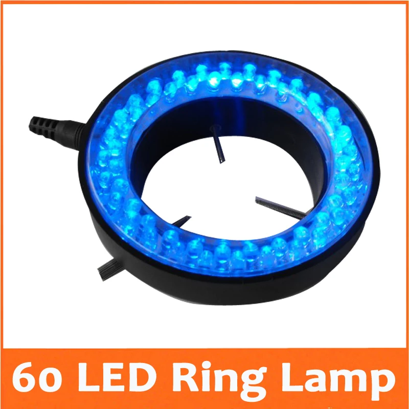 

Blue Color Lights - 60PCS LED Brightness Adjustable Illuminated Ring Lamp with Adapter 220V or 110V for Stereo Microscope