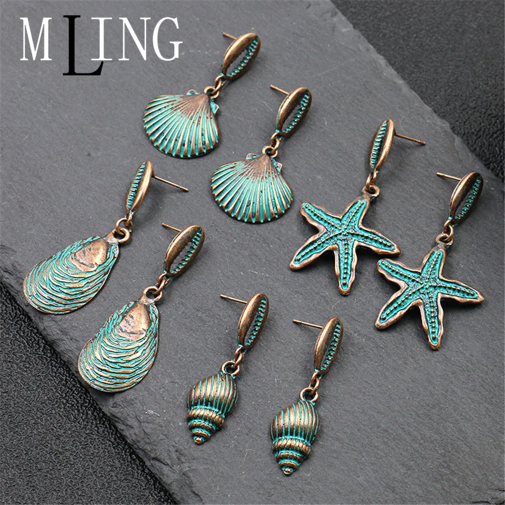 Женские Винтажные висячие серьги MLING летние пляжные из сплава в богемном стиле с