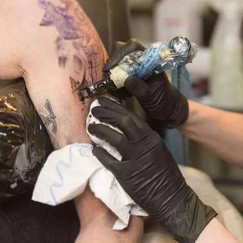 

100 Pcs Mechanic Disposable Nitrile Gloves Tattoo Laboratory Defense Clean Gloves BUTT666