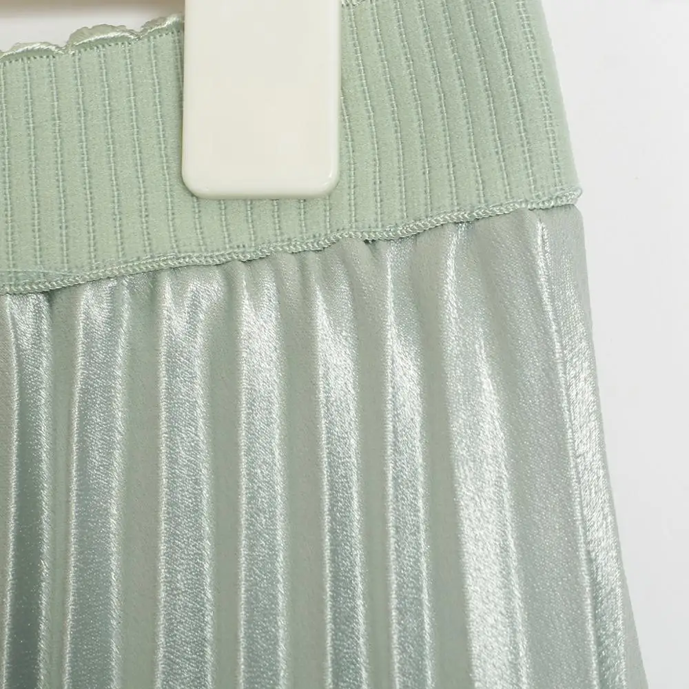 Wixra однотонная плиссированная атласная юбка элегантная с высокой эластичной