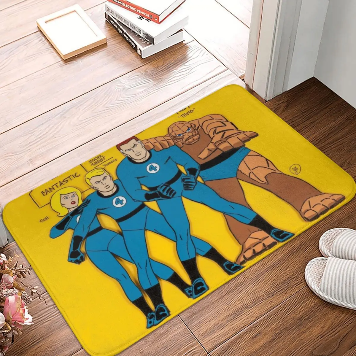 

Фантастические четыре классических искусственных ковровых покрытия, коврик для ног, нескользящий песочный коврик для скрапбукинга, входа ...