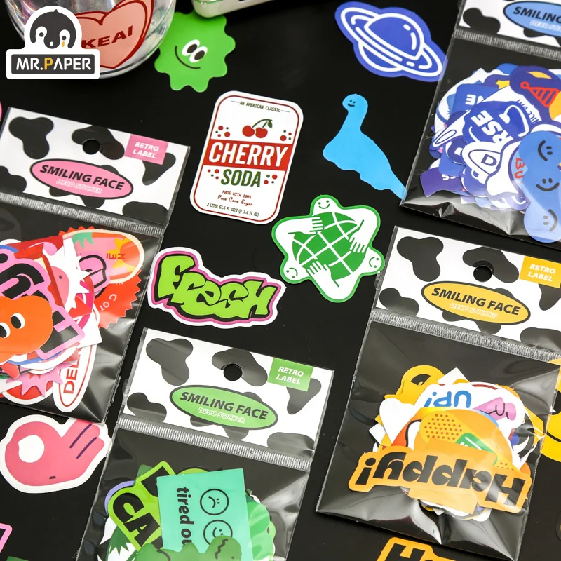

Mr.paper 4 Designs 40 Pcs/bag Cartoon Style Play Cool Soft Life Series Creative Hand Account Decor DIY Collage Material Stickers