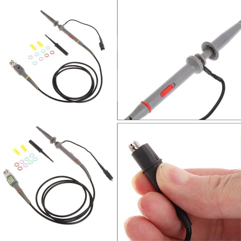 MasTech 1X 10X P6100 100MHz High Precision Oscilloscope Probe Alligator Test Clip with Adjustable Attenuation Rate | Инструменты