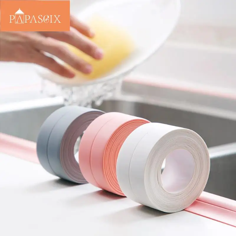 

New 2mx2.2cm Bathroom Shower Sink Bath Sealing Strip Tape White Self Adhesive Waterproof Wall Sticker for Bathroom Kitchen