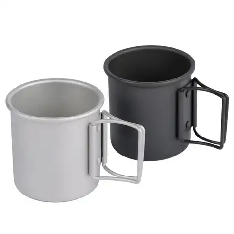 1 PC.Portable camping mug, coffee cup with folding aluminum alloys, street hiking road lane for picn ...
