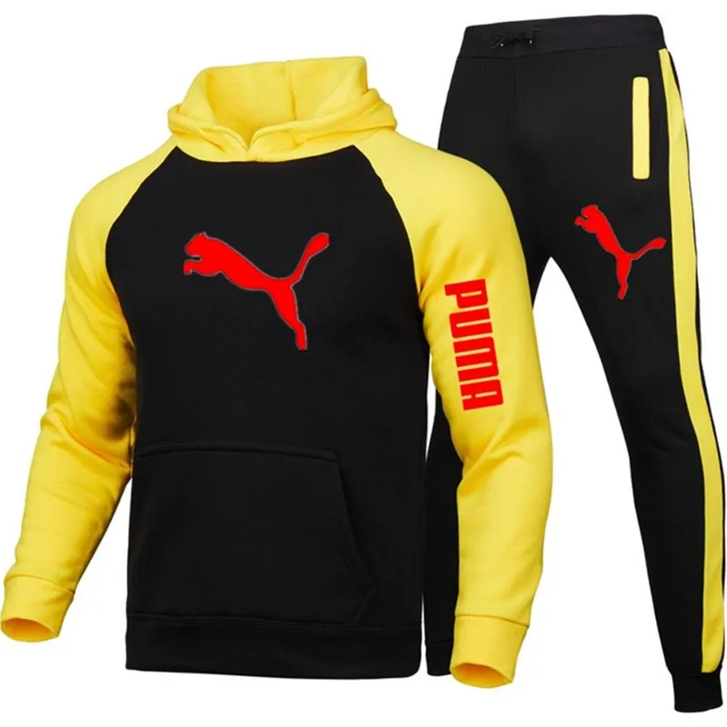 

Autumn and winter new men's suit brand sportswear sportswear 2 suits men's hoodie + pants suit men's streetwear positive