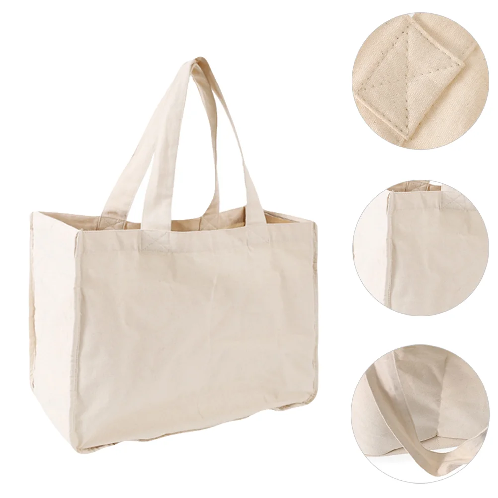 

1Pc Cotton Grocery Pouch Portable Shopping Bag Large Capacity Shopping Handbag