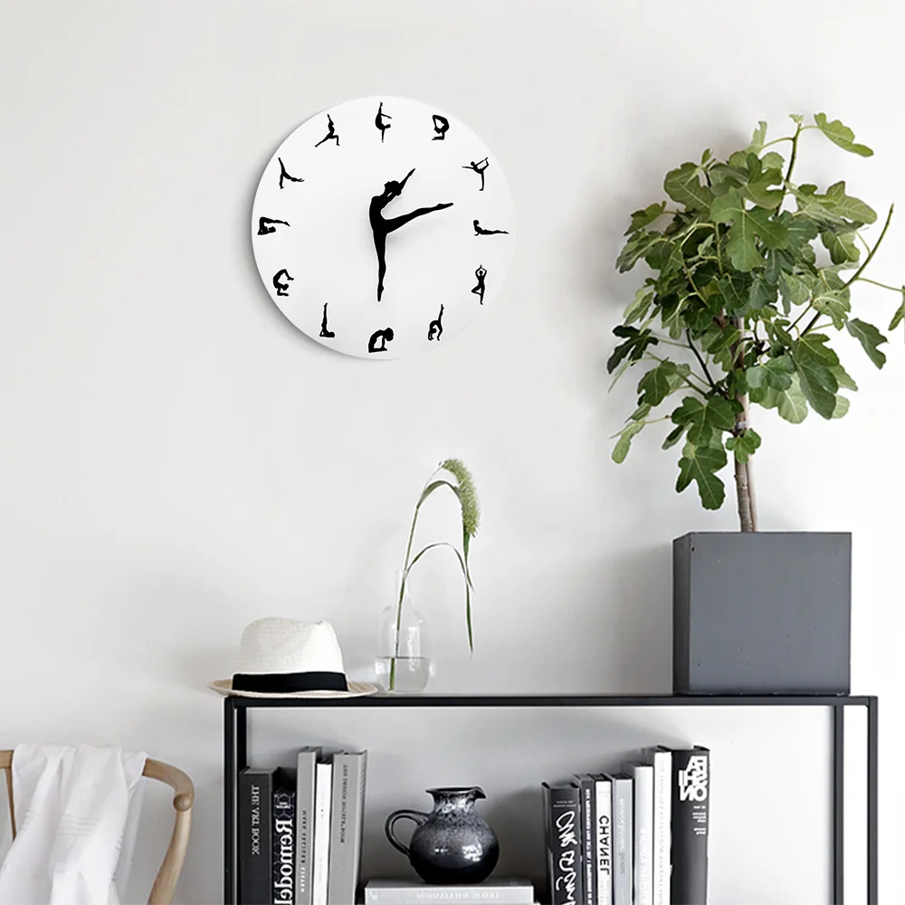 HQ часы для йоги настенные фитнеса гибкие девичьи тихие Современные домашний