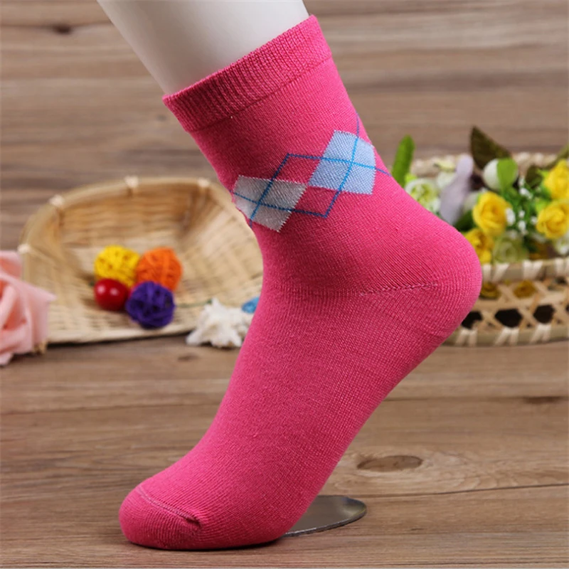 Женские Жаккардовые носки с ромбами женские дизайнерские модные повседневные