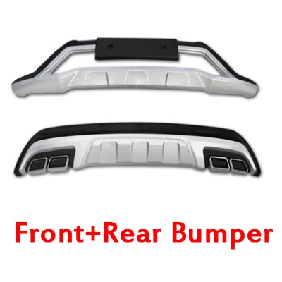 Free shipping,High Quality ABS Car styling Plastic Front+Rear Bumper Guard Protector For Hyundai Tucson- Car-styling - Цвет: front  rear bumper