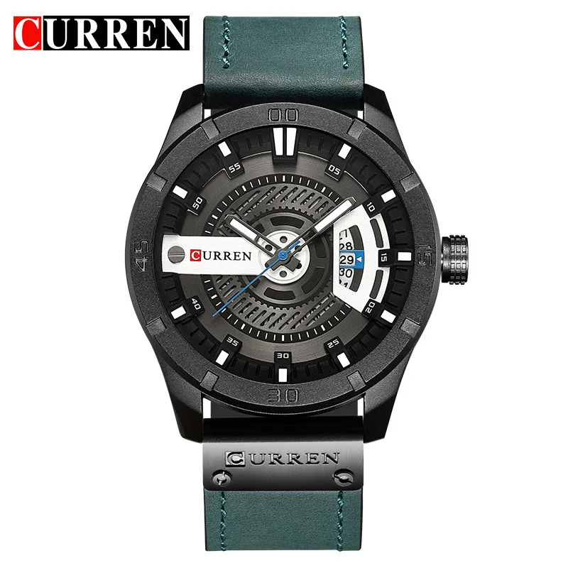 

2020 new men's quartz sports trend young watch calendar business waterproof belt watch