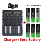 100% 18650 Батарея 3,7 V 19800mAh перезаряжаемая литий-ионная батарея для светодиодного фонарика батарея 18650 батарея оптом + USB зарядное устройство