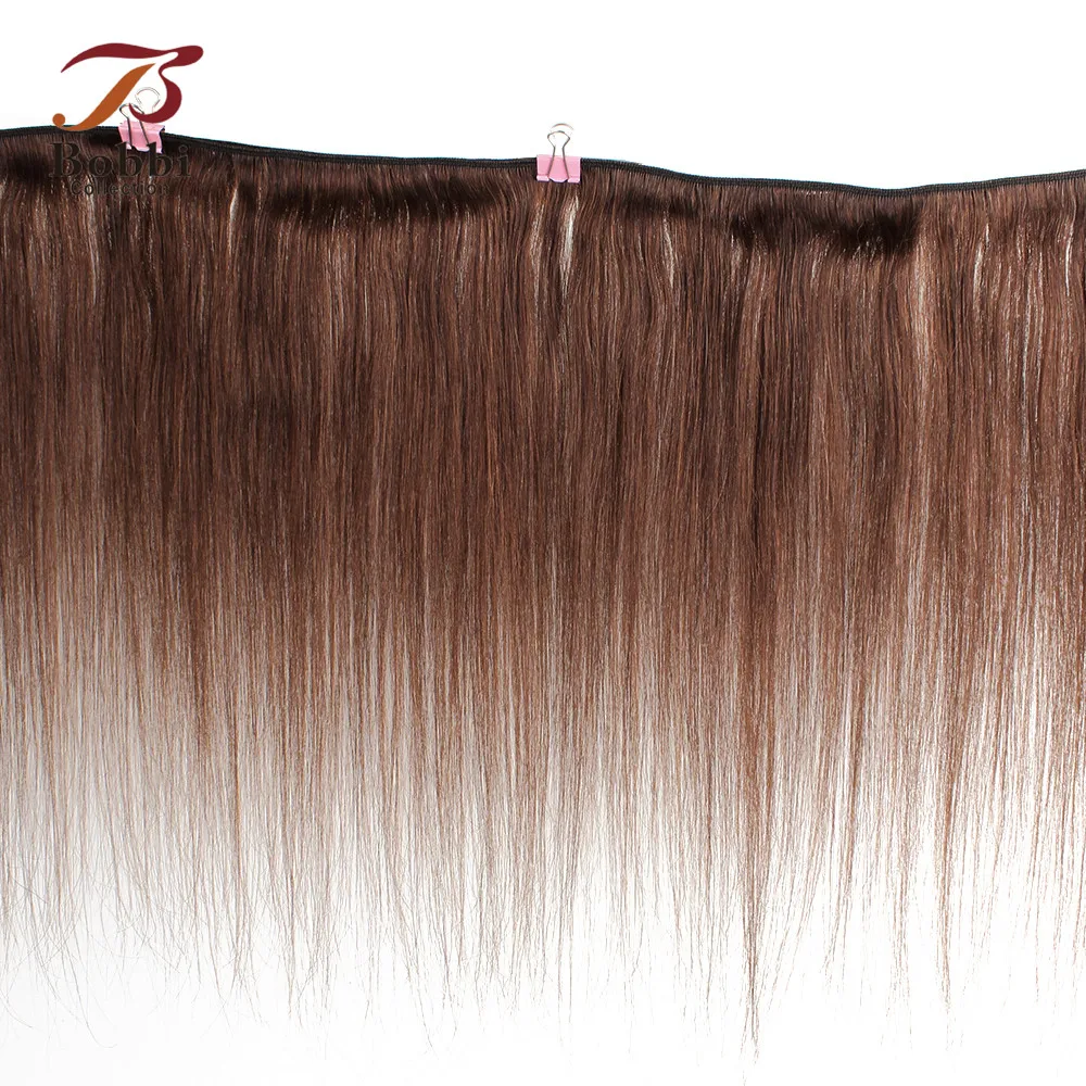 Коллекция BOBBI цвет 2 коричневые перуанские прямые пучки волос с закрытием 2/3 пучка