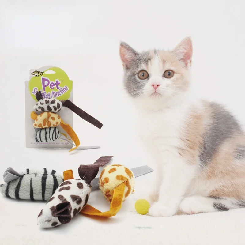

Stuffed Plush Cat Toys Simulation Mouse Pets Cute Cat Toys for Kitten Teeth Grinding Funny Interactive Playing Toy Cat Kitten
